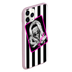 Чехол iPhone 11 Pro матовый Барби и полосы, цвет: 3D-розовый — фото 2