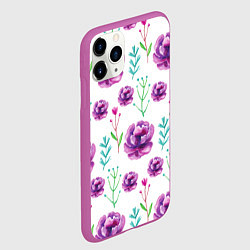 Чехол iPhone 11 Pro матовый Пиончики, цвет: 3D-фиолетовый — фото 2