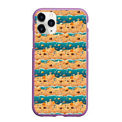 Чехол iPhone 11 Pro матовый Пляж паттерн, цвет: 3D-фиолетовый