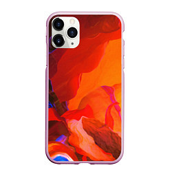 Чехол iPhone 11 Pro матовый Красно-оранжевый камень, цвет: 3D-розовый