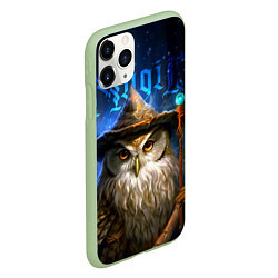 Чехол iPhone 11 Pro матовый Волшебная сова - магия, цвет: 3D-салатовый — фото 2