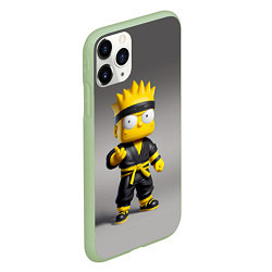 Чехол iPhone 11 Pro матовый Bart Simpson - ninja - Japan, цвет: 3D-салатовый — фото 2