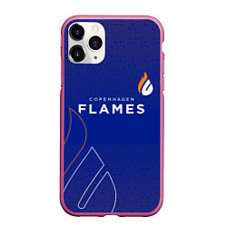 Чехол iPhone 11 Pro матовый Форма Copenhagen Flames, цвет: 3D-малиновый