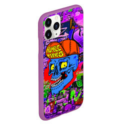 Чехол iPhone 11 Pro матовый Humble minds - skull - graffiti, цвет: 3D-фиолетовый — фото 2