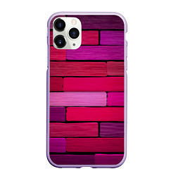 Чехол iPhone 11 Pro матовый Малиновые кирпичики, цвет: 3D-светло-сиреневый