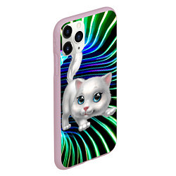 Чехол iPhone 11 Pro матовый Милая кошечка в космическом портале, цвет: 3D-розовый — фото 2