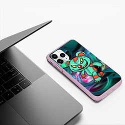 Чехол iPhone 11 Pro матовый Кровожадный мишутка-вуду, цвет: 3D-розовый — фото 2