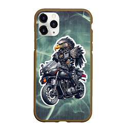 Чехол iPhone 11 Pro матовый Стальной орёл байкер, цвет: 3D-коричневый