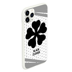 Чехол iPhone 11 Pro матовый Black Clover glitch на светлом фоне, цвет: 3D-белый — фото 2