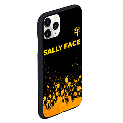 Чехол iPhone 11 Pro матовый Sally Face - gold gradient: символ сверху, цвет: 3D-черный — фото 2