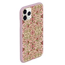 Чехол iPhone 11 Pro матовый Розовые цветы и вензеля, цвет: 3D-розовый — фото 2