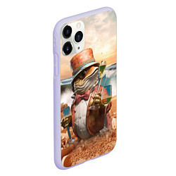 Чехол iPhone 11 Pro матовый Рыба с пивом, цвет: 3D-светло-сиреневый — фото 2