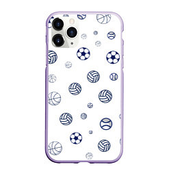 Чехол iPhone 11 Pro матовый Balls, цвет: 3D-светло-сиреневый