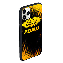 Чехол iPhone 11 Pro матовый Ford - gold gradient, цвет: 3D-черный — фото 2