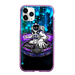 Чехол iPhone 11 Pro матовый Space DJ - neon starfall, цвет: 3D-фиолетовый