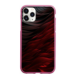 Чехол iPhone 11 Pro матовый Темно-красная текстура, цвет: 3D-малиновый