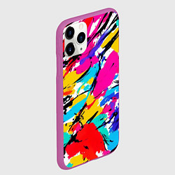 Чехол iPhone 11 Pro матовый Абстрактные узоры штрихи, цвет: 3D-фиолетовый — фото 2