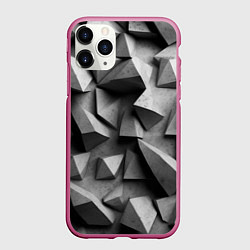 Чехол iPhone 11 Pro матовый Белокаменный паттерн, цвет: 3D-малиновый