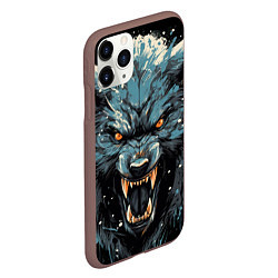 Чехол iPhone 11 Pro матовый Fantasy blue wolf, цвет: 3D-коричневый — фото 2