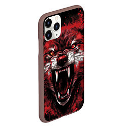 Чехол iPhone 11 Pro матовый Red wolf, цвет: 3D-коричневый — фото 2