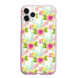 Чехол iPhone 11 Pro матовый Цветочный настрой, цвет: 3D-розовый
