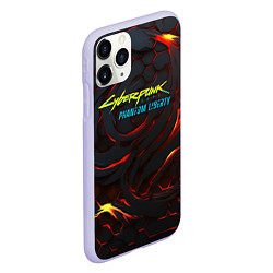 Чехол iPhone 11 Pro матовый Cyberpunk 2077 phantom liberty fire, цвет: 3D-светло-сиреневый — фото 2