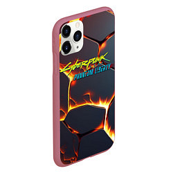 Чехол iPhone 11 Pro матовый Cyberpunk 2077 phantom liberty logo, цвет: 3D-малиновый — фото 2