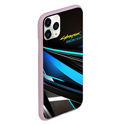 Чехол iPhone 11 Pro матовый Cyberpunk 2077 phantom liberty black blue abstract, цвет: 3D-розовый — фото 2