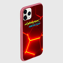 Чехол iPhone 11 Pro матовый Киберпанк призрачная свобода красный неон, цвет: 3D-малиновый — фото 2
