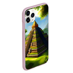 Чехол iPhone 11 Pro матовый Пирамида индейцев майя, цвет: 3D-розовый — фото 2