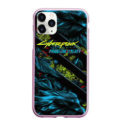 Чехол iPhone 11 Pro матовый Cyberpunk 2077 phantom liberty abstract logo, цвет: 3D-розовый