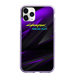 Чехол iPhone 11 Pro матовый Cyberpunk 2077 phantom liberty dark logo, цвет: 3D-светло-сиреневый