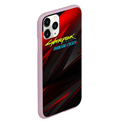 Чехол iPhone 11 Pro матовый Cyberpunk 2077 phantom liberty red black logo, цвет: 3D-розовый — фото 2