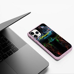 Чехол iPhone 11 Pro матовый Киберпанк 2077 призрачная свобода торс, цвет: 3D-розовый — фото 2