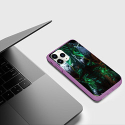 Чехол iPhone 11 Pro матовый Киберпанк торс, цвет: 3D-фиолетовый — фото 2