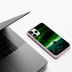 Чехол iPhone 11 Pro матовый Космический шторм, цвет: 3D-розовый — фото 2