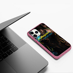 Чехол iPhone 11 Pro матовый Броня киберпанк 2077 призрачная свобода, цвет: 3D-малиновый — фото 2