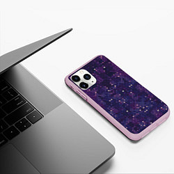 Чехол iPhone 11 Pro матовый Disco space, цвет: 3D-розовый — фото 2