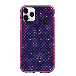 Чехол iPhone 11 Pro матовый Disco space, цвет: 3D-малиновый