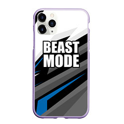 Чехол iPhone 11 Pro матовый Beast mode - blue sport, цвет: 3D-светло-сиреневый