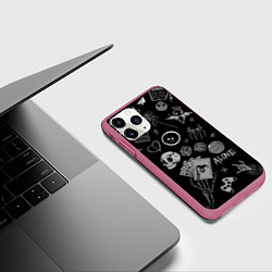 Чехол iPhone 11 Pro матовый Sad art, цвет: 3D-малиновый — фото 2