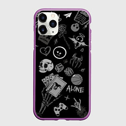 Чехол iPhone 11 Pro матовый Sad art, цвет: 3D-фиолетовый