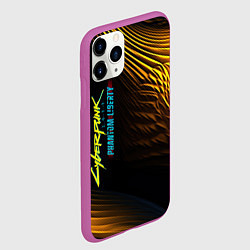 Чехол iPhone 11 Pro матовый Black yellow cyberpunk phantom liberty, цвет: 3D-фиолетовый — фото 2