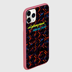Чехол iPhone 11 Pro матовый Cyberpunk 2077 phantom liberty dark abstract, цвет: 3D-малиновый — фото 2