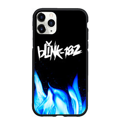 Чехол iPhone 11 Pro матовый Blink 182 blue fire, цвет: 3D-черный