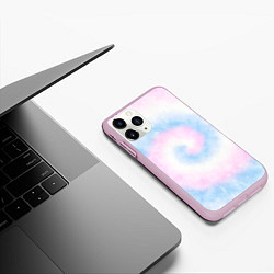 Чехол iPhone 11 Pro матовый Тай дай пастель, цвет: 3D-розовый — фото 2