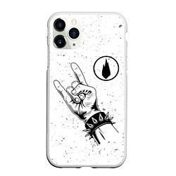 Чехол iPhone 11 Pro матовый Thousand Foot Krutch и рок символ, цвет: 3D-белый