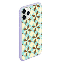 Чехол iPhone 11 Pro матовый Brown blue pattern, цвет: 3D-светло-сиреневый — фото 2