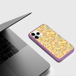 Чехол iPhone 11 Pro матовый Nature pattern, цвет: 3D-фиолетовый — фото 2