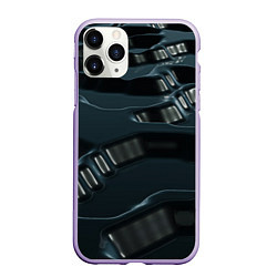 Чехол iPhone 11 Pro матовый Жидкий металл, цвет: 3D-светло-сиреневый